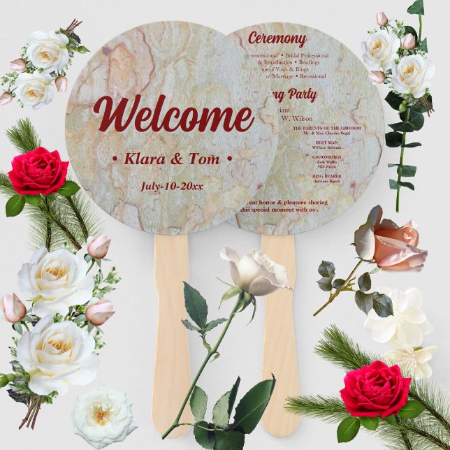 Begrüßung rustikaler Naturdesign Hochzeitsprogramm Fächer (Von Creator hochgeladen)