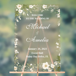 Begrüßung Sign boho weiße grüne Olivenbäume Acrylschild