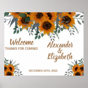 Begrüßung Sonnenblumengrün Poster