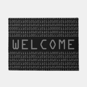 Begrüßung und Cooles Binär-Code-Muster Fußmatte