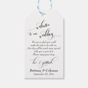 Begrüßung und Liebe Personalisierte Hochzeit Geschenkanhänger