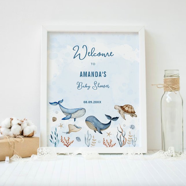 Begrüßung unter der Blue-Baby-Dusche Poster (Von Creator hochgeladen)