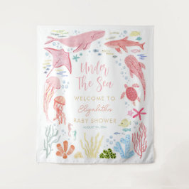 Begrüßung unter der Sea Girl Baby Dusche Wandteppich