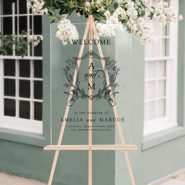 Begrüßung Vintager Wappen Acrylschild (Von Creator hochgeladen)