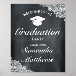 Begrüßung von Blackboard & White Lace Graduation P Poster