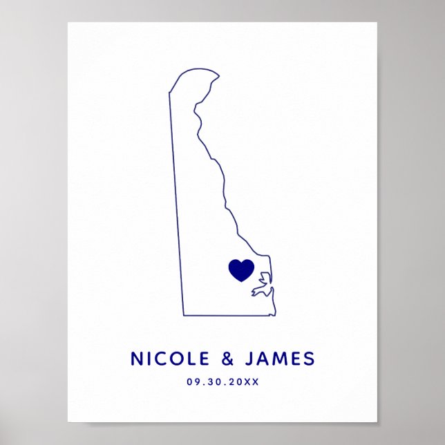 Begrüßung von Delaware-Zeichen, Hochzeit oder Empf Poster (Vorne)