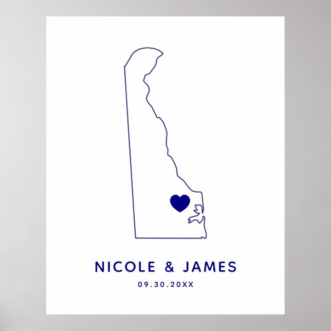 Begrüßung von Delaware-Zeichen, Hochzeit oder Empf Poster (Vorne)