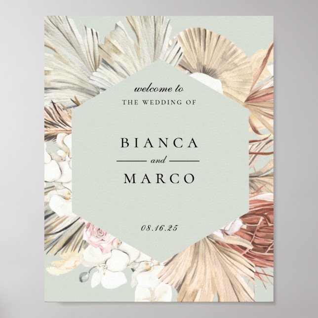 Begrüßung von Earthy Foliage Frame Poster (Vorne)