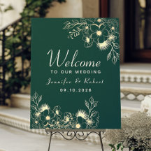 Begrüßung von Gold- und Smaragdgrünen Hochzeiten