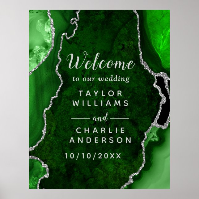 Begrüßung von Green und Silver Agate Poster (Vorne)