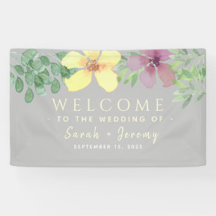 Begrüßung von Greenery Floral Wedding Banner