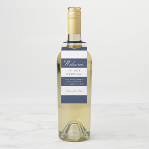 Begrüßung von Navy & White Stripe Flaschenanhänger