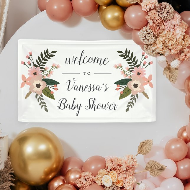 Begrüßung von Peach Meadow Bridal oder Babydusche Banner (Von Creator hochgeladen)