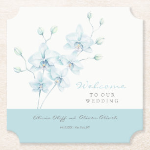 Begrüßung von Soft Blue Orchid Untersetzer
