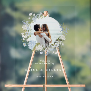 Begrüßung von zartem, weichblauen Blumenkraut Acrylschild