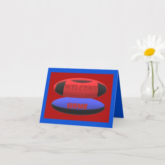 Begrüßung von Zuhause-Design rot marineblau mit Te Karte (Kleines Gewächs)