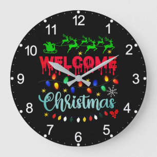 Begrüßung Weihnachten-81124 Große Wanduhr