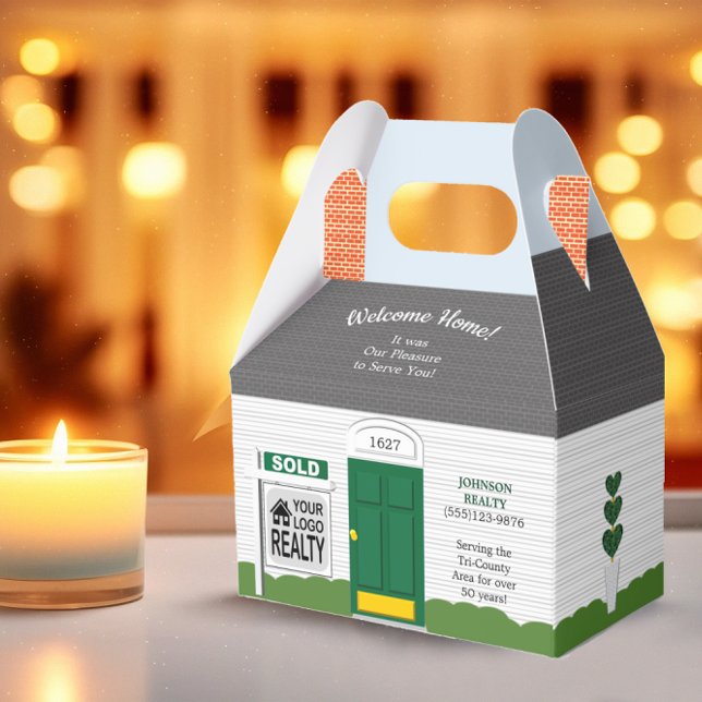 Begrüßung Zuhause Wooden Realtor Logo Grüne Tür Geschenkschachtel (Von Creator hochgeladen)