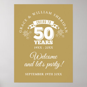 Begrüßung zum 50. Hochzeitstag Begrüßungszeichen Poster