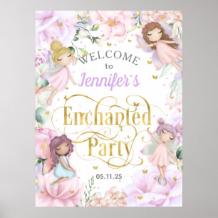 Begrüßung zum Geburtstag der verzauberten Party Fe Poster