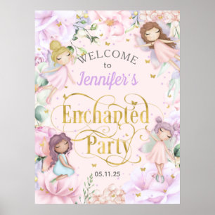 Begrüßung zum Geburtstag der verzauberten Party Fe Poster