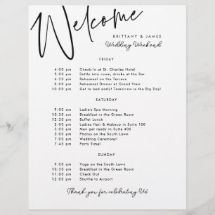 Begrüßung zum Hochzeitstag Flyer