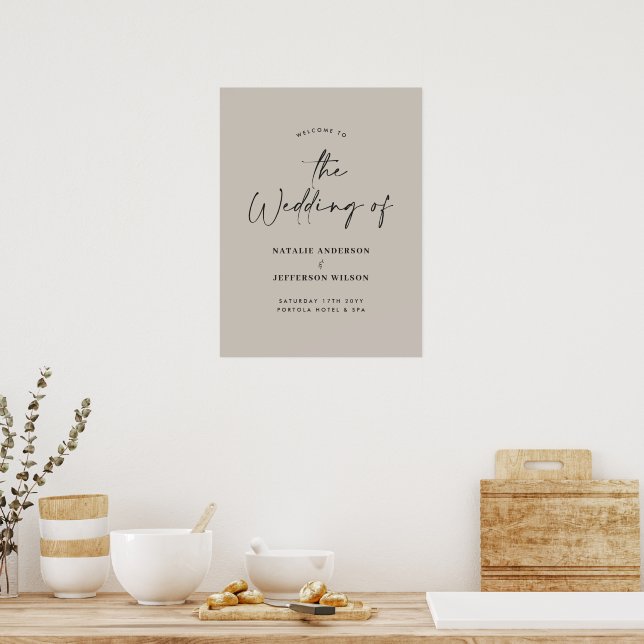 Begrüßung zur Hochzeit der modernen Typografie-Hoc Poster (Küche)