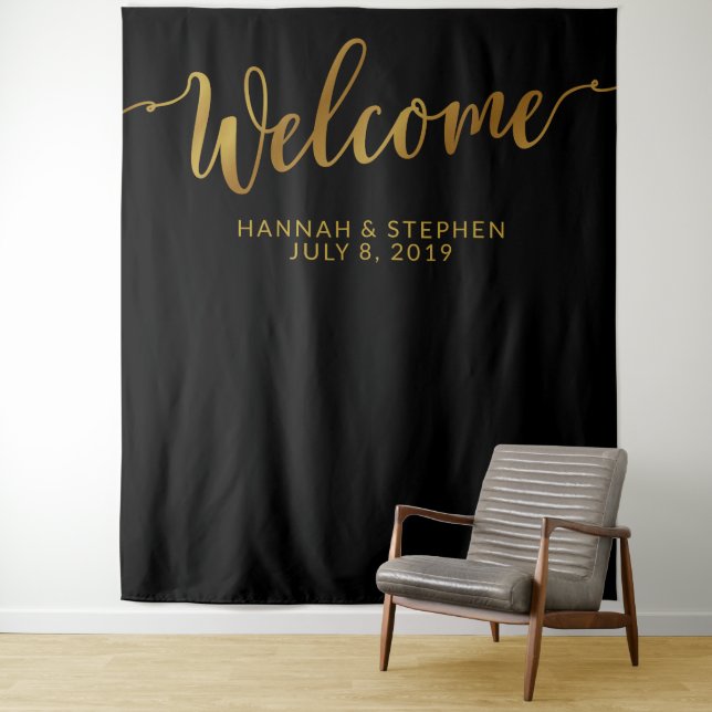 Begrüßungs-Foto-Standbanner Wandteppich (Beispiel)
