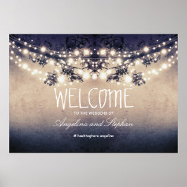 Begrüßungs-Leuchtenposter mit Baumzweigen Poster