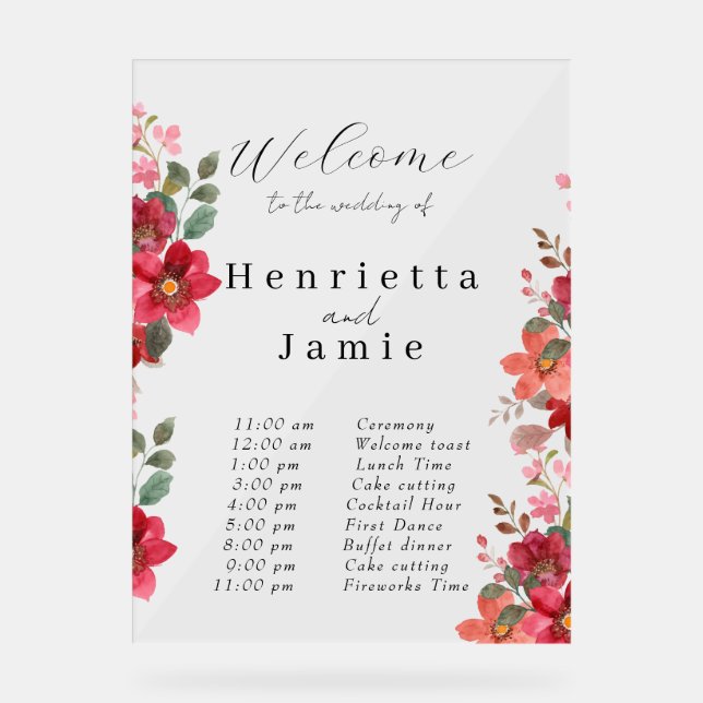 Begrüßungsabteilung Acrylschild (Vorderseite)