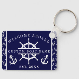 Begrüßungsanker an Bord der Nautical Navy Blue Boo Schlüsselanhänger
