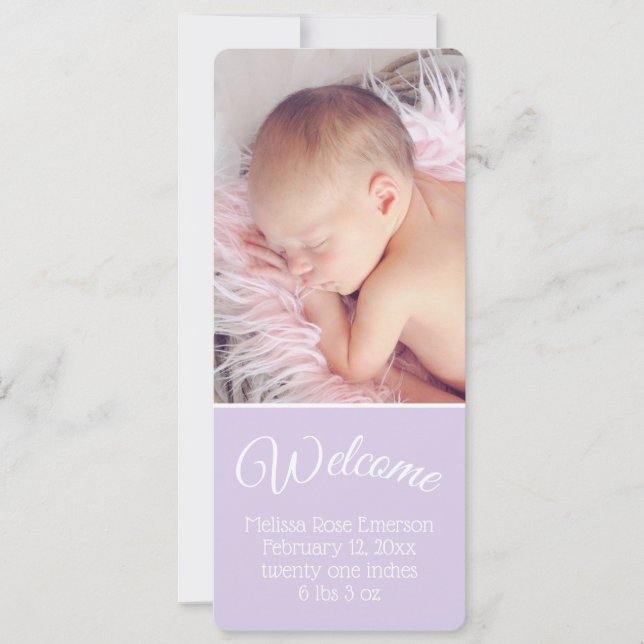 Begrüßungsankündigung für Baby (Vorderseite)