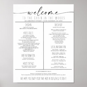 Begrüßungsanleitung für Ferien-Miete Hausordnung Poster