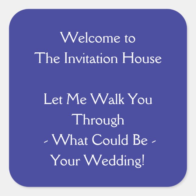 Begrüßungsaufkleber Quadratischer Aufkleber (Vorderseite)