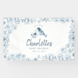 Begrüßungsbanner für das Blue Floral Baby Dusche Banner
