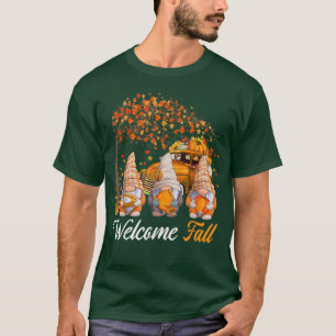 Begrüßungsbaum drei Gnome mit Pumpkins Bild T-Shirt