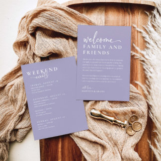 Begrüßungsbrief und Wochenendzeitkarte Menükarte