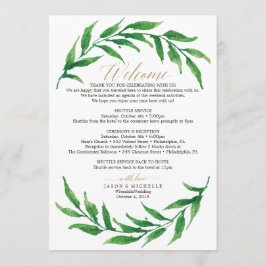 Begrüßungsbrief von Greenery Wedding Programm