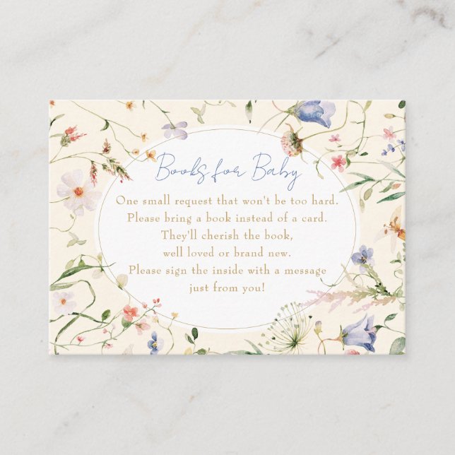 Begrüßungsbücher für kleine Wildblumen zur Babyver Begleitkarte (Vorderseite)