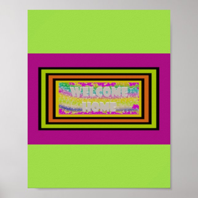 Begrüßungsdesign lila-grün-rot an der Grenze zur Z Poster (Vorne)
