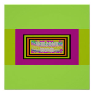 Begrüßungsdesign lila-grün-rot an der Grenze zur Z Poster