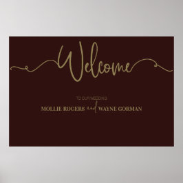 Begrüßungsdruck Burgund Floral Wedding Poster