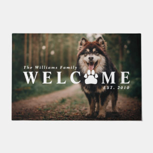 Begrüßungsdruck Foto und Familienname Fußmatte