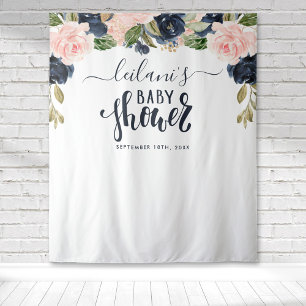 Begrüßungsdusche Navy Pink Floral Arch Wandteppich
