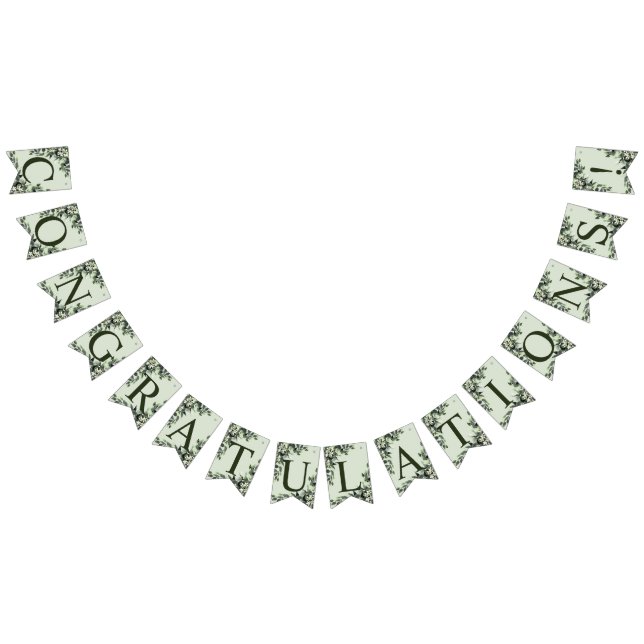 Begrüßungsfeier Blumengrün Blätter Wimpelkette (Alle)