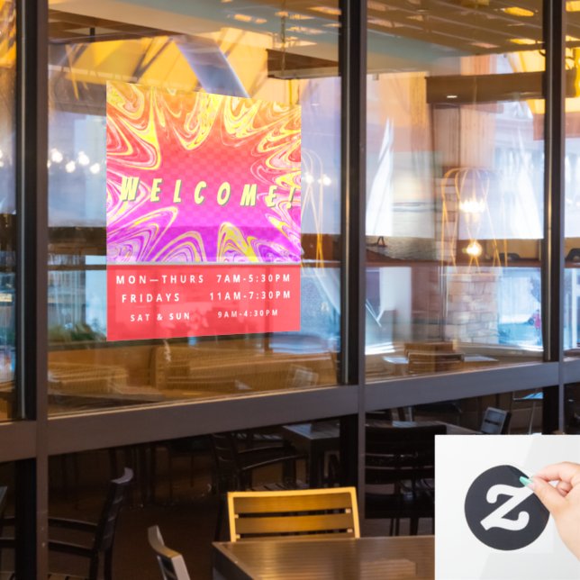 Begrüßungsfenster für personalisierte Geschäftszei Fensteraufkleber