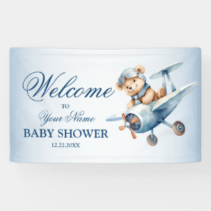 Begrüßungsflugzeug für Niedliches Baby-Bear-Pilot  Banner