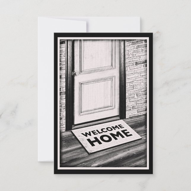 Begrüßungsfotos der Zuhause-Türmatte Einladung (Vorderseite)