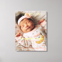 BegrüßungsjungBaby | Benutzerdefiniertes Foto Neug Leinwanddruck