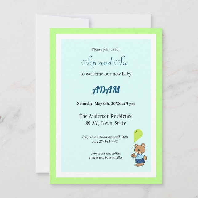 Begrüßungsjunge Einladung (Vorderseite)